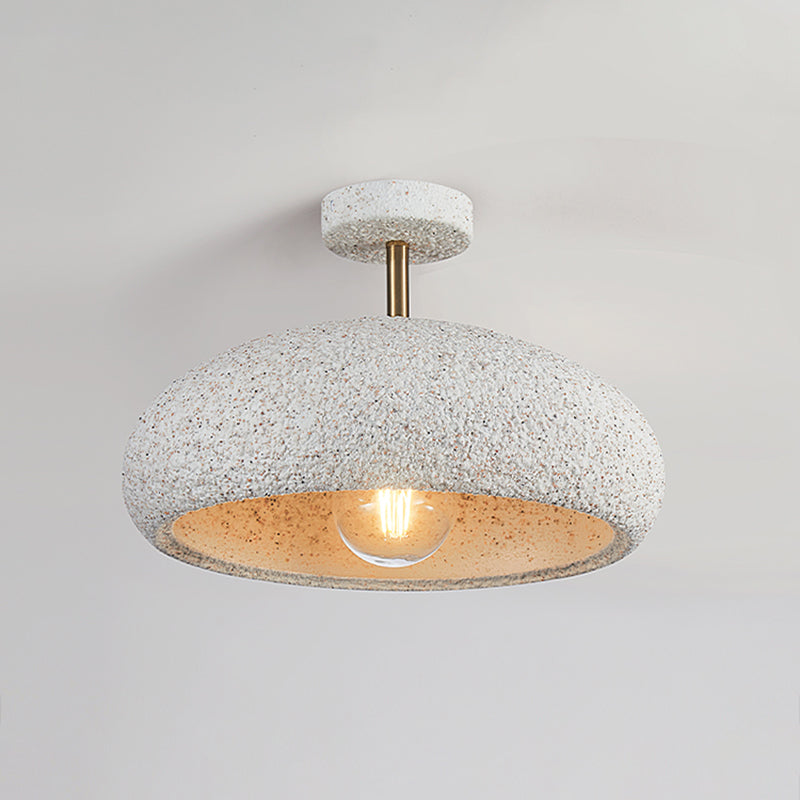 Resin Dome Shade Ceiling Semi Flush 1 - Light Industrial Semi Flush Mount