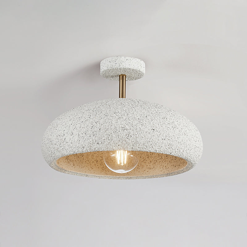 Resin Dome Shade Ceiling Semi Flush 1 - Light Industrial Semi Flush Mount
