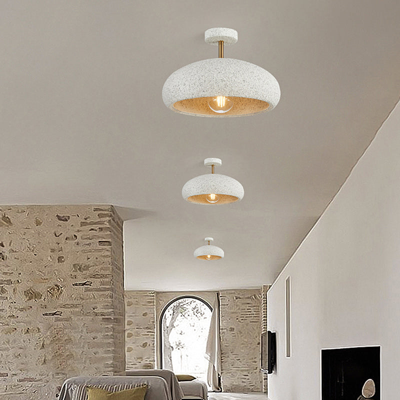 Resin Dome Shade Ceiling Semi Flush 1 - Light Industrial Semi Flush Mount