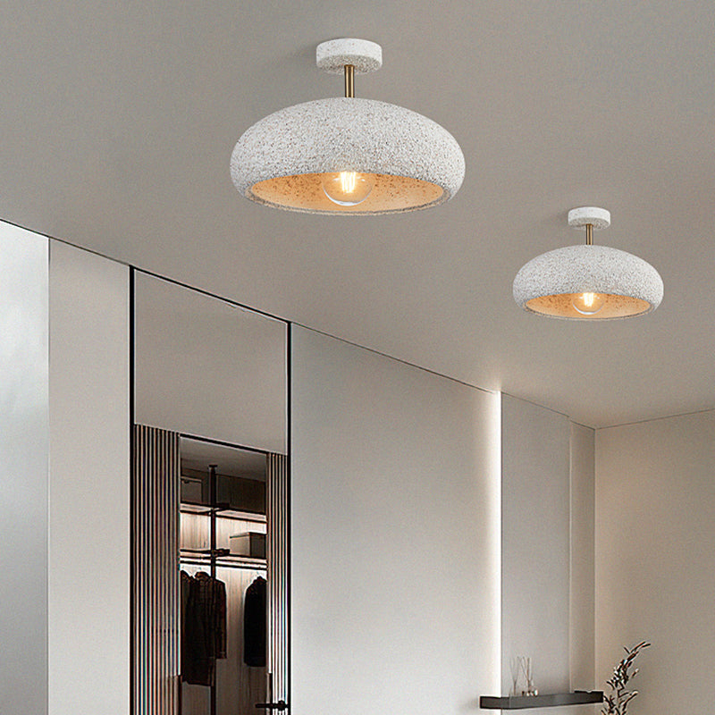 Resin Dome Shade Ceiling Semi Flush 1 - Light Industrial Semi Flush Mount