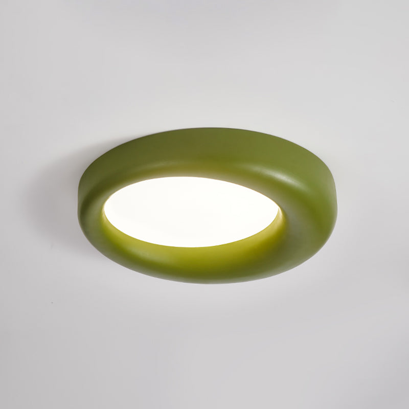 Round LED Ceiling Flush in White / Green / Red Modern Flush Ceiling