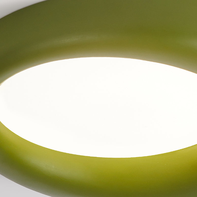 Round LED Ceiling Flush in White / Green / Red Modern Flush Ceiling