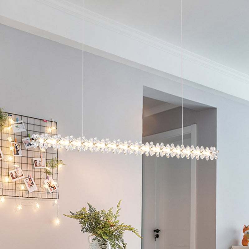 Modern Style Island Lamp LED Island Hanging Light with Crystal for Bedroom