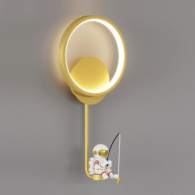 Contemporary Creative Wall Light Fixture Astronaut Wall Light Sconce for Kid's Bedroom