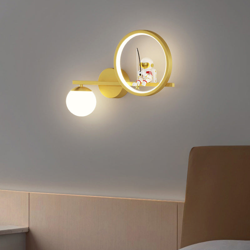Contemporary Creative Wall Light Fixture Astronaut Wall Light Sconce for Kid's Bedroom