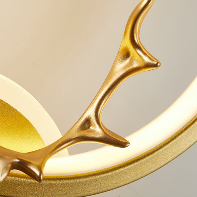 Modern LED Metal Wall Sconce Circle Shape Wall Light with Acrylic Shade for Bedroom