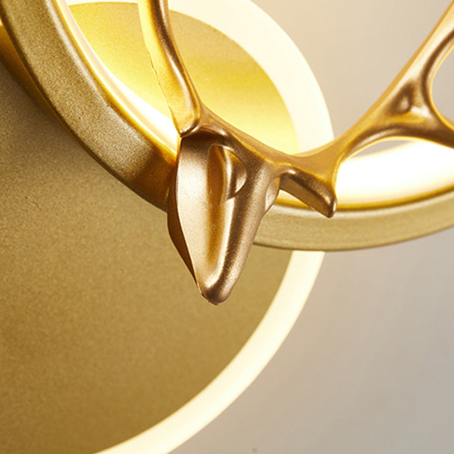 Modern LED Metal Wall Sconce Circle Shape Wall Light with Acrylic Shade for Bedroom