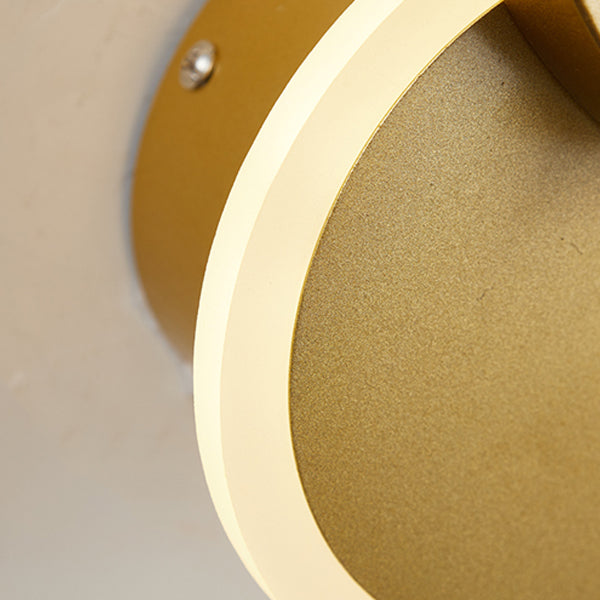 Modern LED Metal Wall Sconce Circle Shape Wall Light with Acrylic Shade for Bedroom