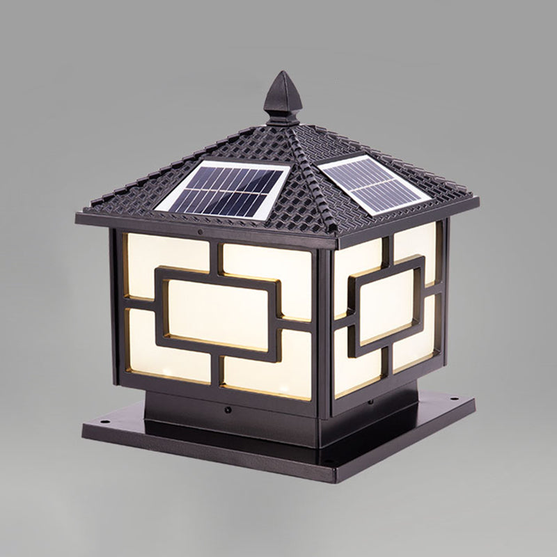 Modern LED Solar Lighting Fixture with Acrylic Shade for Backyard