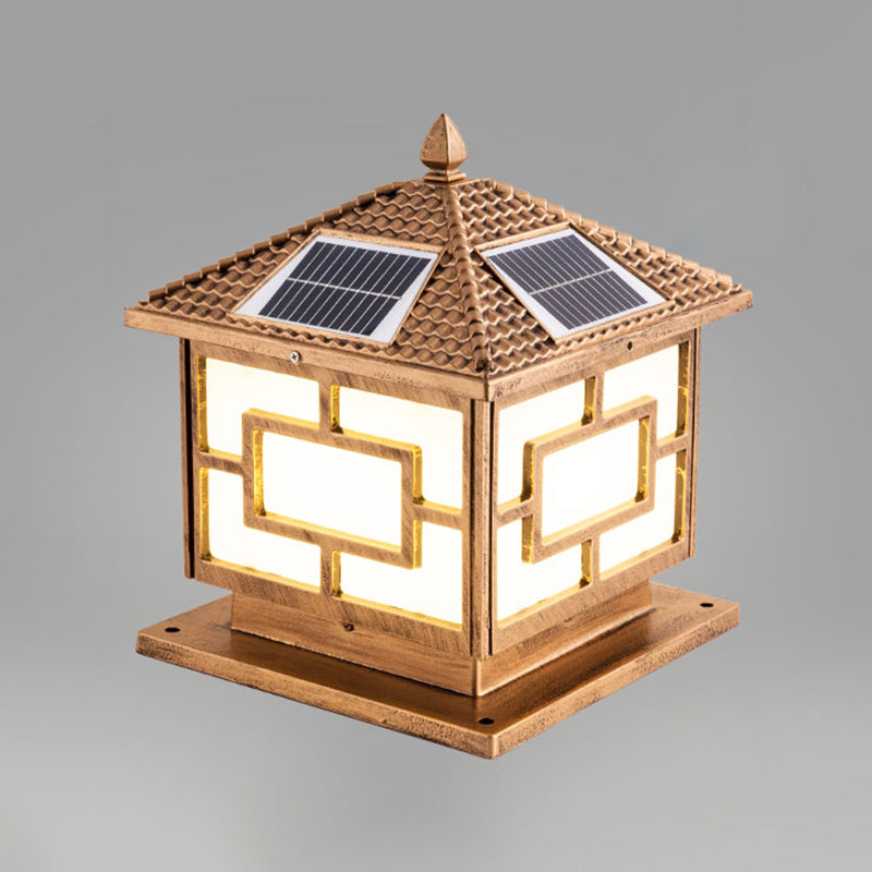 Modern LED Solar Lighting Fixture with Acrylic Shade for Backyard