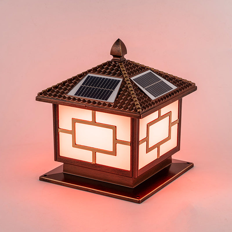 Modern LED Solar Lighting Fixture with Acrylic Shade for Backyard