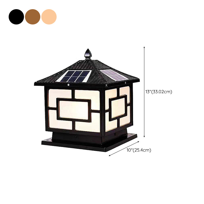 Modern LED Solar Lighting Fixture with Acrylic Shade for Backyard