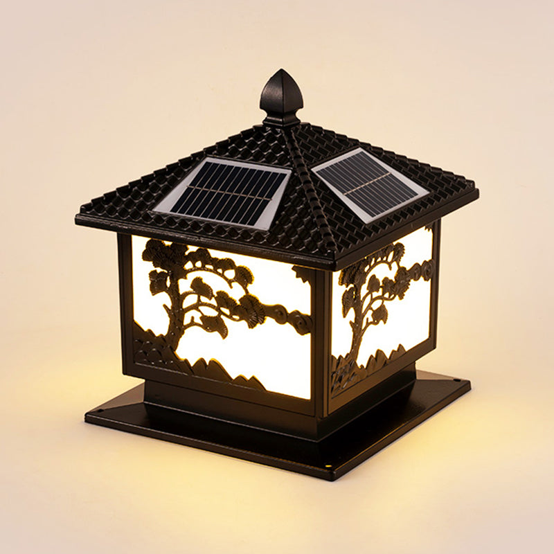 Minimalist LED Solar Lighting Fixture with Acrylic Shade for Backyard