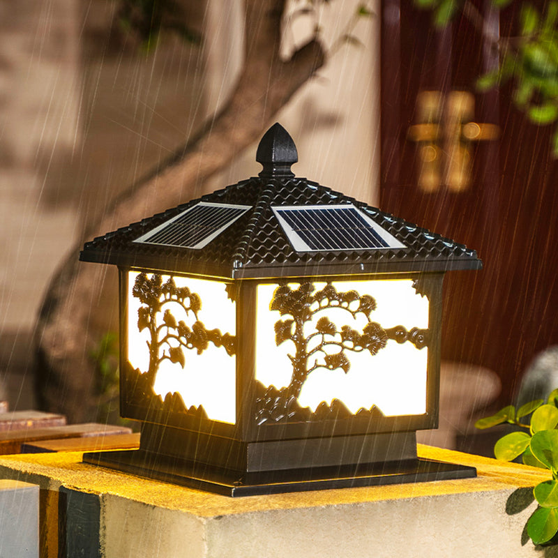 Minimalist LED Solar Lighting Fixture with Acrylic Shade for Backyard