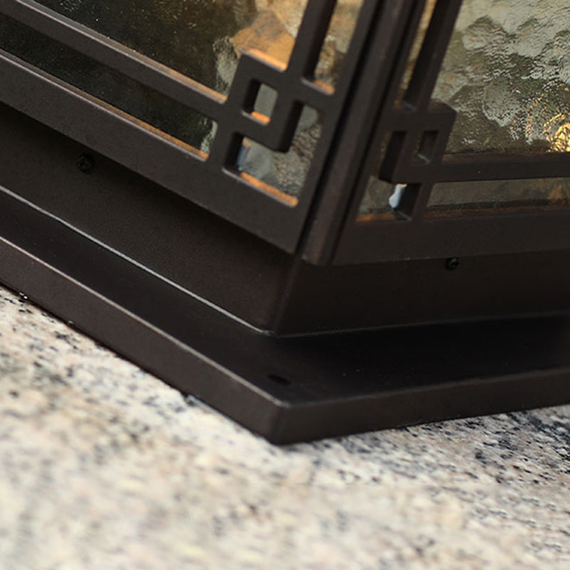 Minimalist LED Solar Lighting Fixture with Glass Shade for Garden