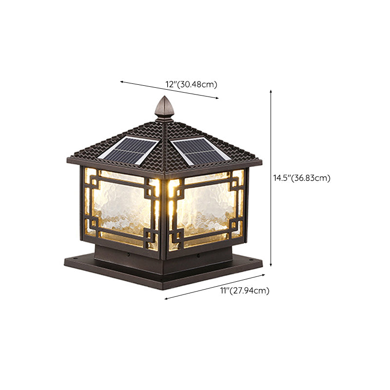 Minimalist LED Solar Lighting Fixture with Glass Shade for Garden