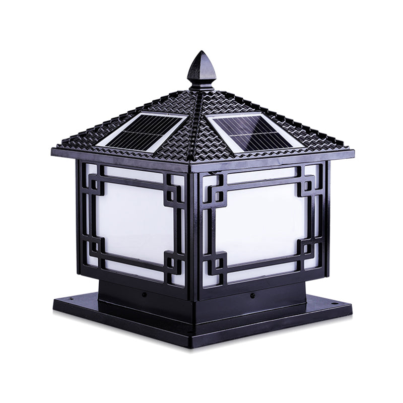 Metal LED Solar Lighting Fixture with Acrylic Shade for Garden