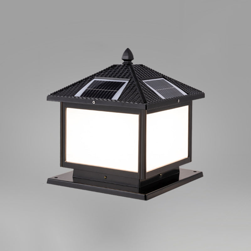 Modern Minimalist LED Solar Lighting Fixture with Acrylic Shade for Garden