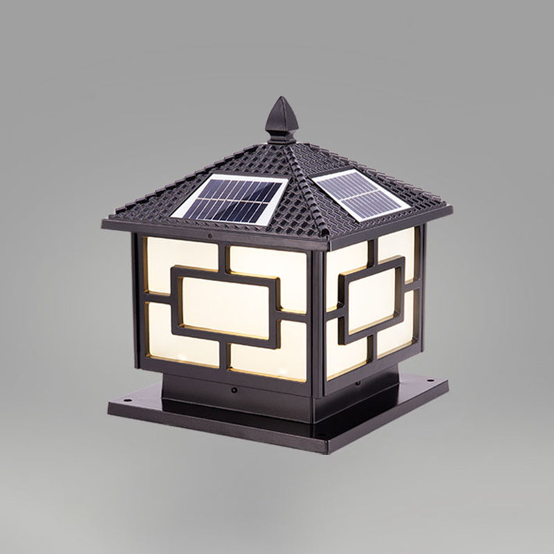Modern Minimalist LED Solar Lighting Fixture with Acrylic Shade for Garden
