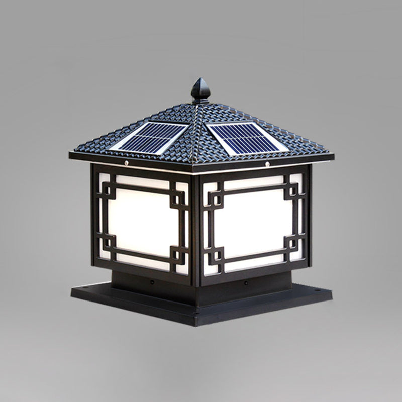 Modern Minimalist LED Solar Lighting Fixture with Acrylic Shade for Garden