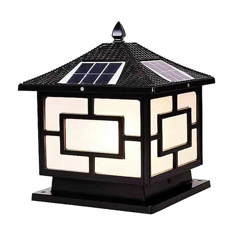 Modern Minimalist LED Solar Lighting Fixture with Acrylic Shade for Garden