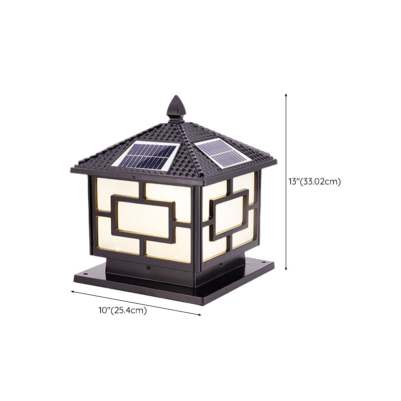 Modern Minimalist LED Solar Lighting Fixture with Acrylic Shade for Garden