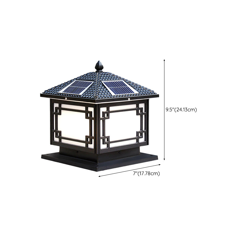 Modern Minimalist LED Solar Lighting Fixture with Acrylic Shade for Garden