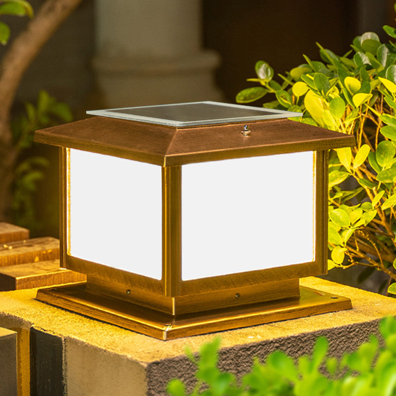 Simple Style LED Solar Lighting Fixture with Acrylic Shade for Garden