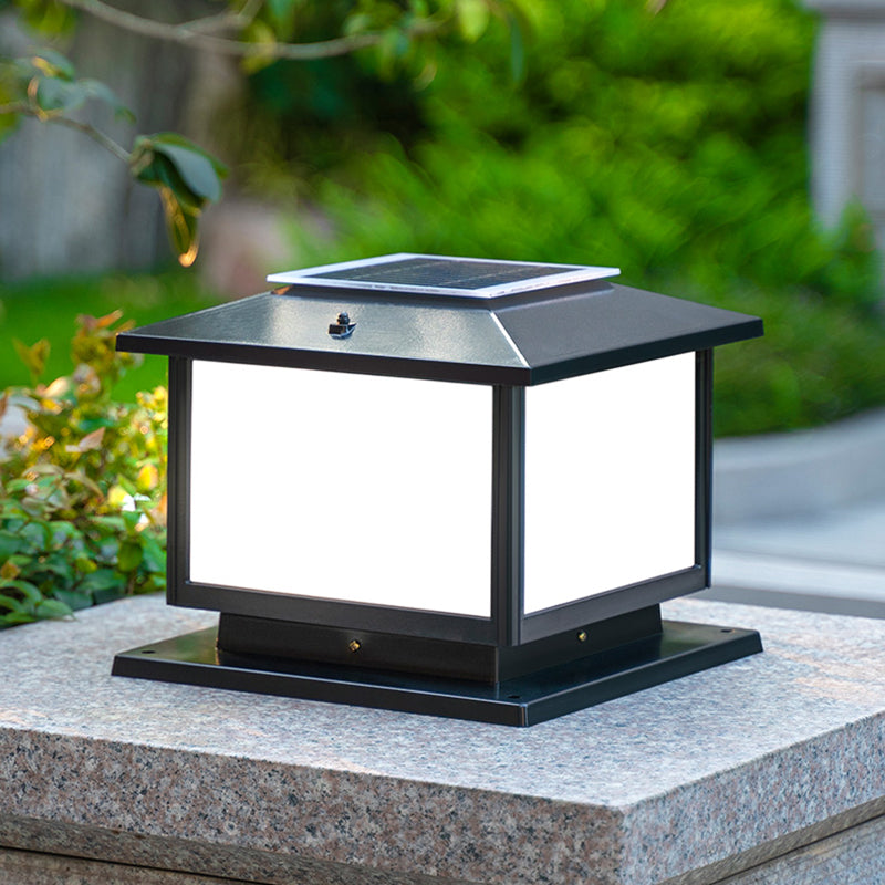 Simple Style LED Solar Lighting Fixture with Acrylic Shade for Garden