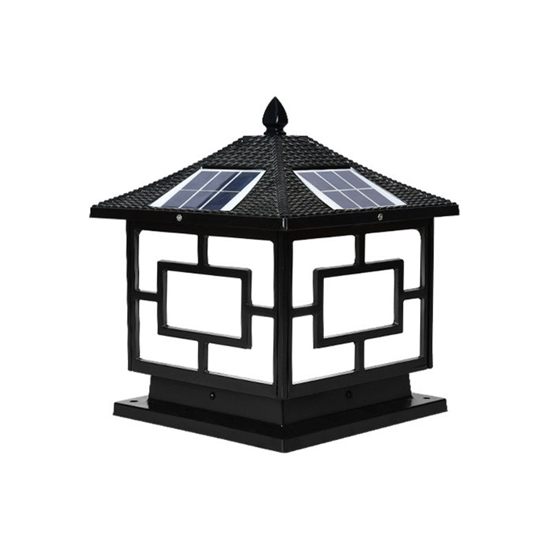 Contemporary Square Shape Pillar Light with Metal for Courtyard