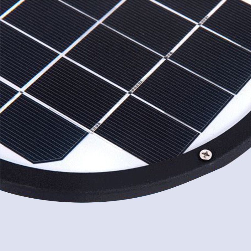 Contemporary Geometry Shape Solar Energy Pillar Lamp with Plastic Shade for Outdoor