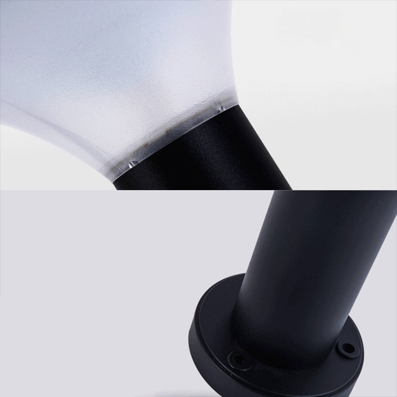 Contemporary Geometry Shape Solar Energy Pillar Lamp with Plastic Shade for Outdoor