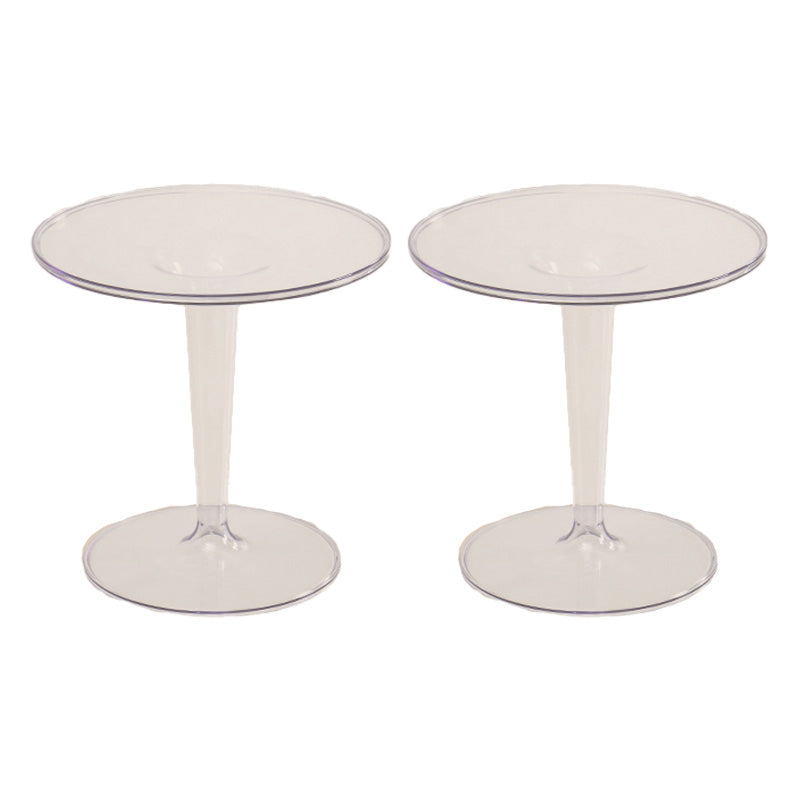 Contemporary Round Side End Table Plastic Pedestal Sofa Side Table