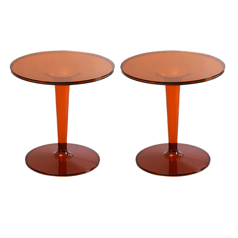 Contemporary Round Side End Table Plastic Pedestal Sofa Side Table