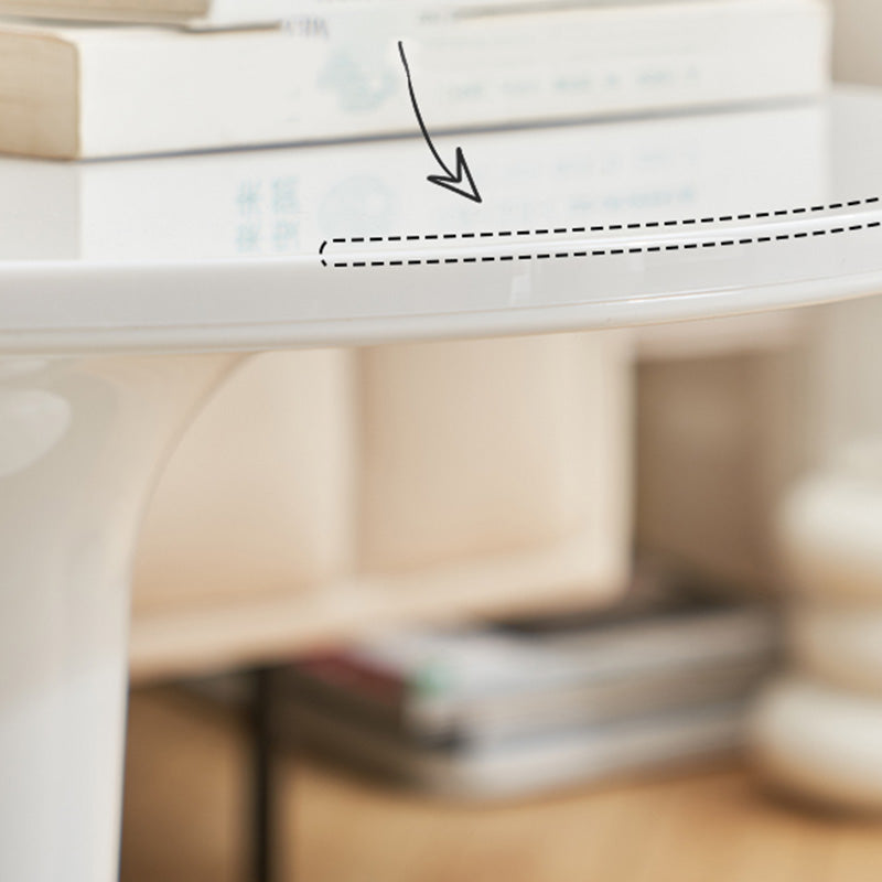 Contemporary Round Side End Table Plastic Pedestal Sofa Side Table