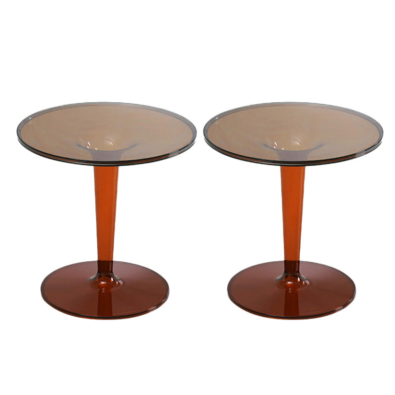 Contemporary Round Side End Table Plastic Pedestal Sofa Side Table