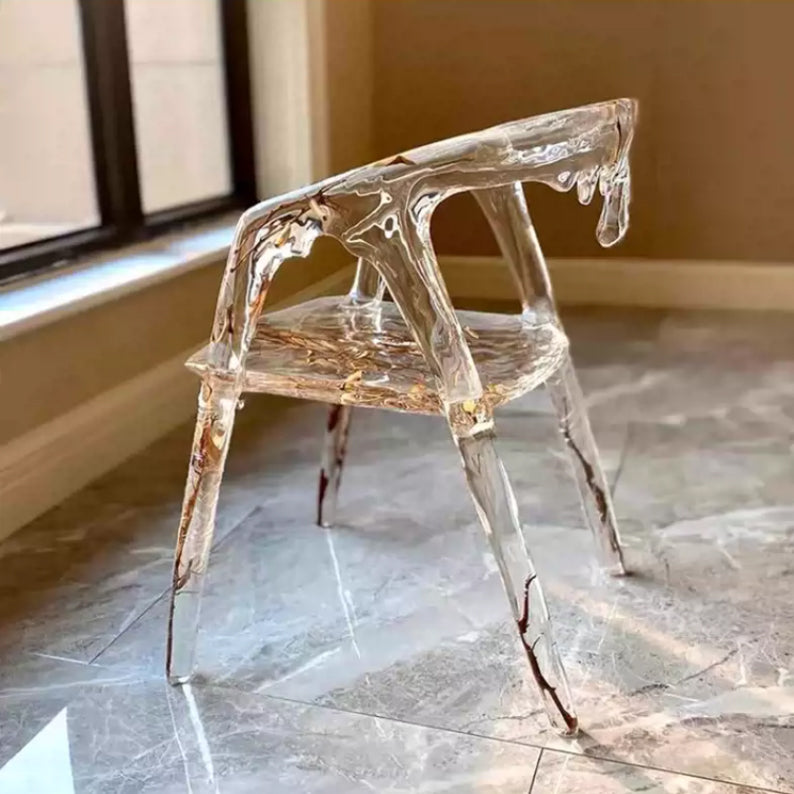 Modern Simple Arm Chair Resin Frame Dining Arm Chair for Dining Room