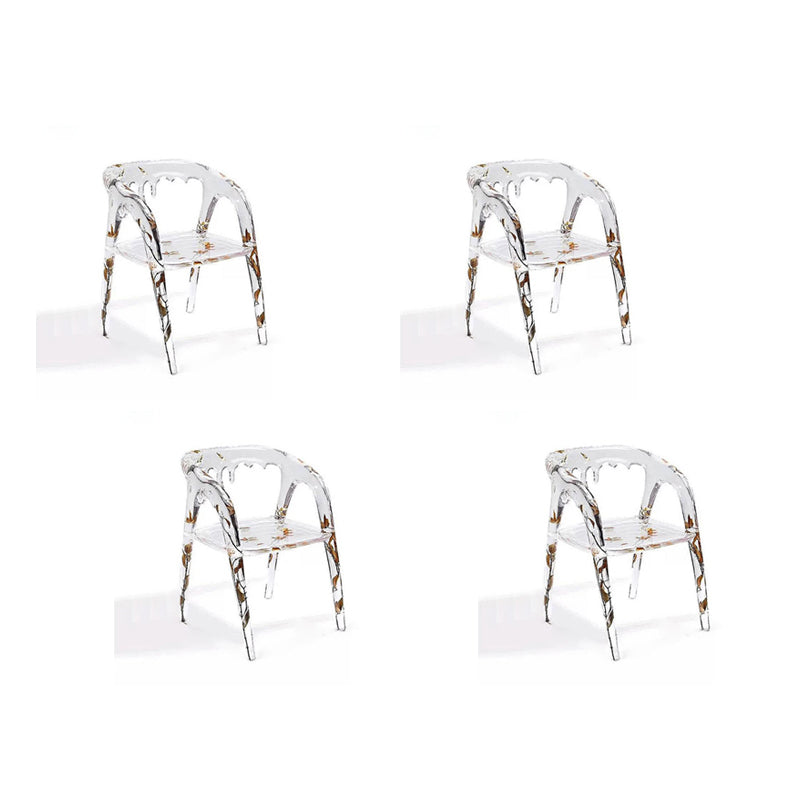 Modern Simple Arm Chair Resin Frame Dining Arm Chair for Dining Room