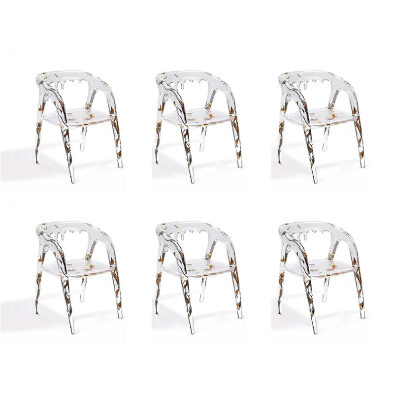 Modern Simple Arm Chair Resin Frame Dining Arm Chair for Dining Room