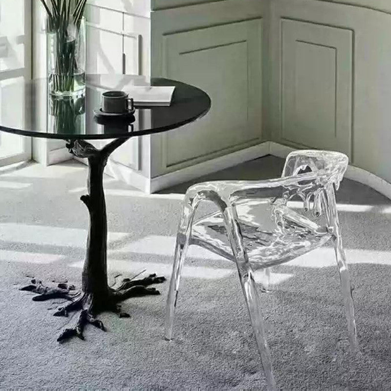 Modern Simple Arm Chair Resin Frame Dining Arm Chair for Dining Room
