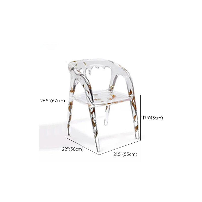 Modern Simple Arm Chair Resin Frame Dining Arm Chair for Dining Room