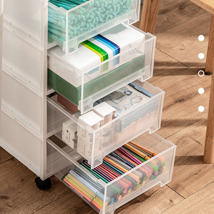 Modern Vertical Filing Cabinet Plastic Transparent Drawers File Cabinet