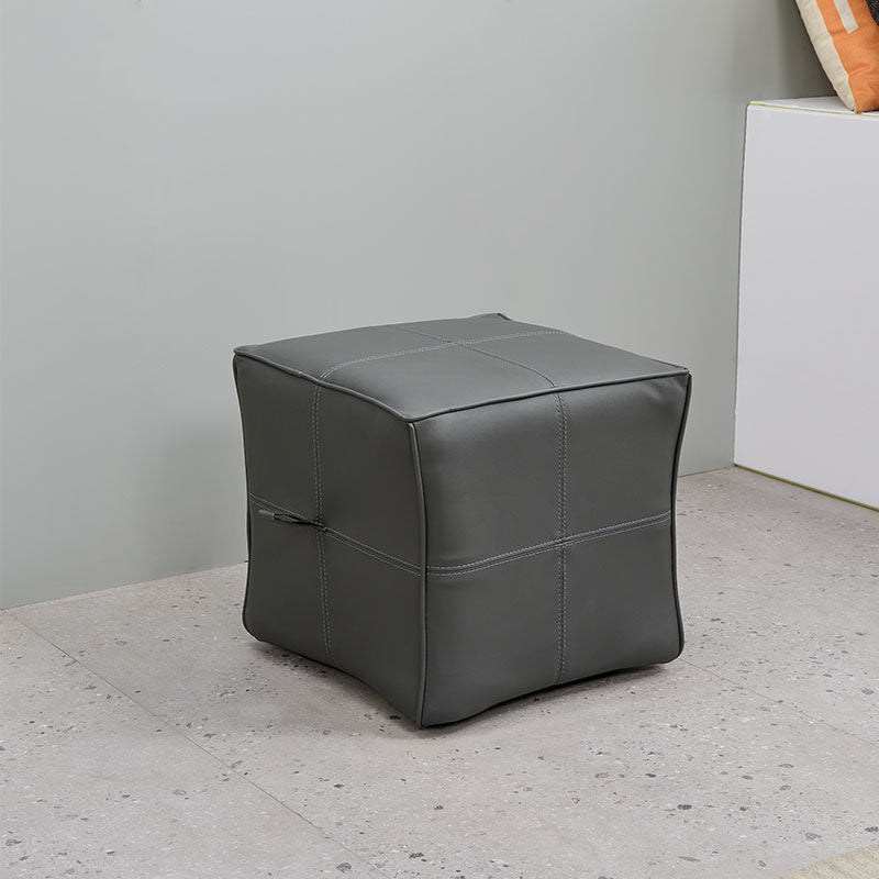 Contemporary Square Cube Leather Upholstered Cube for Living Room