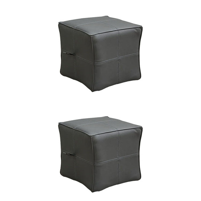 Contemporary Square Cube Leather Upholstered Cube for Living Room