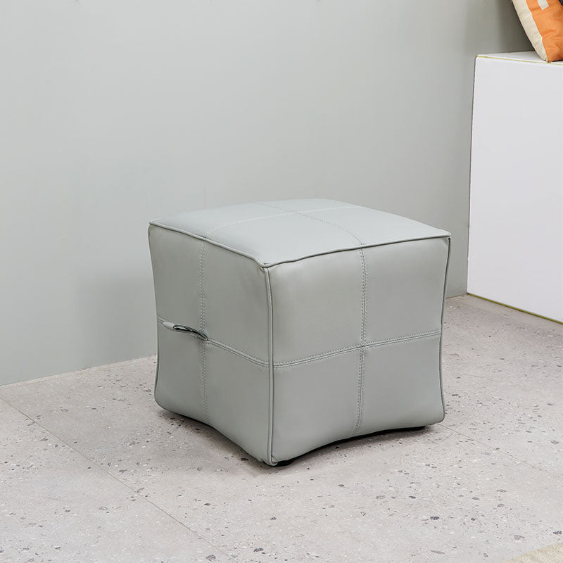 Contemporary Square Cube Leather Upholstered Cube for Living Room