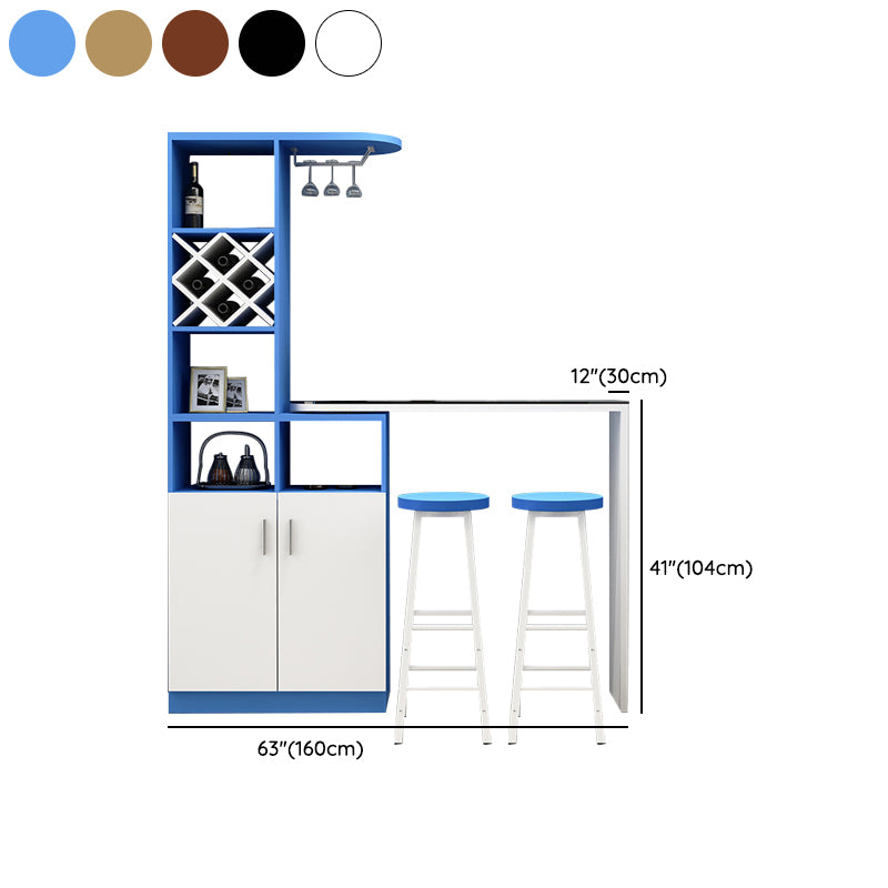 Wood Rectangular Contemporary Bar Stool and Table Set and 3 Pieces