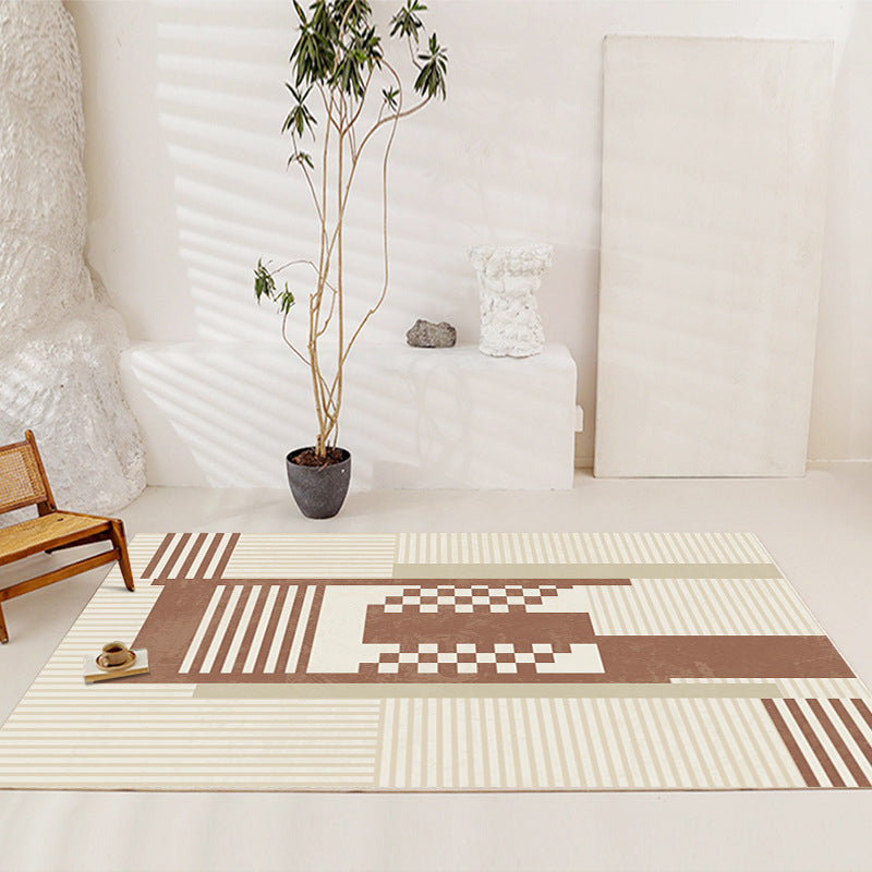 Modern Minimalist Plain Carpet Line Indoor Rug Non-slip Area Carpet for Living Room