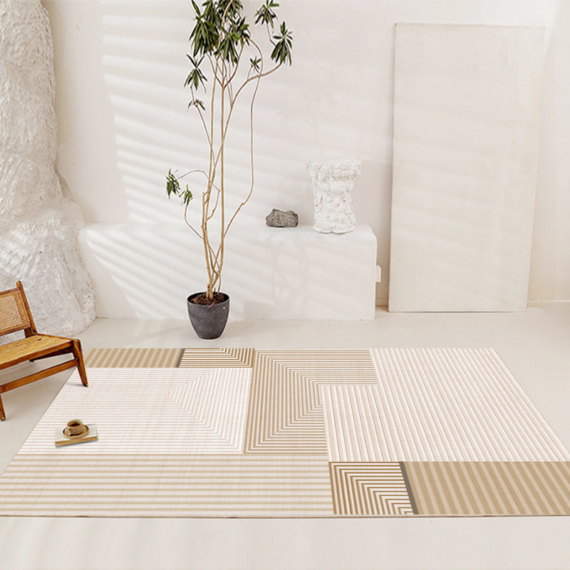 Modern Minimalist Plain Carpet Line Indoor Rug Non-slip Area Carpet for Living Room