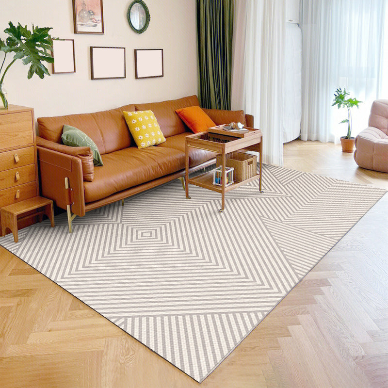 Modern Simple Striped Rug Polyester Indoor Rug Non-slip Area Carpet for Living Room