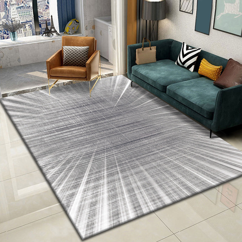 Simple Dark Color Rug Geometric Polyester Rug Stain Resistant Area Carpet for Living Room
